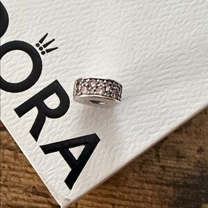 Pandora Charm spacer Silver with Pink Accents